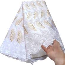 Novidade 2020 alta qualidade renda de casamento tecido africano 5 jardas bordado voile suíço Lace-202002W 2024 - compre barato