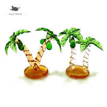 Feito à mão murano vidro coco árvore ornamento estilo havaiano criativo simulação planta pequena escultura coleção casa decoração da mesa 2024 - compre barato