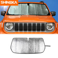 Shineka pára-sol para jeep renegado frente do carro windshield sunvisor proteção capa acessórios para jeep renegado 2016 + 2024 - compre barato