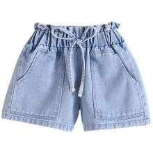 Pantalones cortos de mezclilla lavados para niña, shorts finos para estudiante, chungtong, pantalones de moda de verano 2024 - compra barato