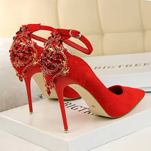 Женские туфли на высоком каблуке, красные туфли для свадьбы, туфли для вечеринок на высоком каблуке, 2020 2024 - купить недорого