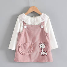 Новинка 2021, весенне-осеннее платье для маленьких девочек, розовое платье на бретельках для маленьких девочек, милые платья принцессы типа А, Одежда для новорожденных девочек 6-24 мес. 2024 - купить недорого