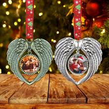 Сделай Сам, персонализированный Рождественский кулон-фоторамка, подвесные украшения на рождественскую елку, сплав, отличная декоративная фоторамка в форме сердца 2024 - купить недорого