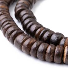 Jewelry DIY Beads Coco Nut Beads Strands, Flat Round, Chocolate, 7x4mm, Hole: 1mm; about 88pcs/strand, 16" 2024 - buy cheap