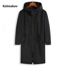 Gabardina informal de estilo largo para hombre, chaqueta con capucha de alta calidad, talla XL-8XL, primavera 2021 2024 - compra barato