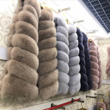 Natural Real Fox Fur Vest Natural Fur Coat For Jacket female coats Vest Waistcoat long Fur Coats Real Fur Coat Fox Vest Jacket 2024 - buy cheap