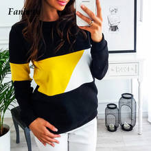 Fanbety Women Autumn Patchwork Sweatshirt  Winter Long Sleeve Pullovers Hoodies Casual O-Neck Streetwear Tracksuit Tops S-XXL 2024 - buy cheap