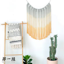 INS Macrame Wall Hanging Tapestry Bedroom Home Door Window Curtain Wedding Backdrop Decoration Handmade Gradient Tapestry 2024 - buy cheap