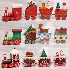 Рождественский орнамент деревянный поезд рождественские украшения для дома подарок на Рождество Детские игрушки для рабочего стола, Санта Клаус Happy Новый год 2021 2024 - купить недорого