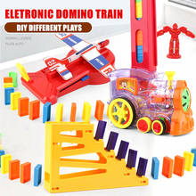Jogo de trem dominó eletrônico 2021, brinquedos com foguete de helicóptero, jogo para crianças meninos e meninas, presentes de natal, blocos de jogo 2024 - compre barato