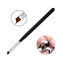 French Tip Nail Brush Acrylic UV Gel Drawing Painting Pen Black Handle Design Manicure Nail Art Tool 2024 - купить недорого