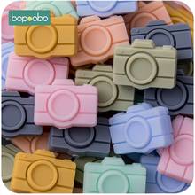 Bopoobo 100pc câmera silicone dentição contas para crianças diy mastigável bpa livre macio seguro e não-tóxico alimentos grad silicone 2024 - compre barato