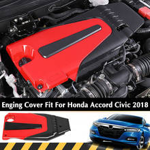 DWCX Carbon Fiber Style Car Engine Cover Bonnet Hood Cover Fit for Honda Civic Accord 1.5L 2018 2024 - buy cheap