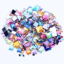 Square Nail Rhinestones FlatBack Gems 2/4/6MM and Mixed Size AB Color Geometry Crystal Strass Beads For Nail Clothes Decoration 2024 - buy cheap