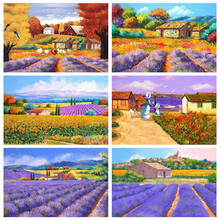 Pintura de lavanda quadrado completo recém-chegado 5d diamante mosaico ponto cruz venda flores decoração para casa 2024 - compre barato