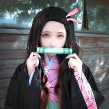 Kamado Nezuko cos Demon Slayer Kimetsu no Yaiba аниме мужской женский косплей высокое качество кимоно модный костюм полный комплект 2024 - купить недорого