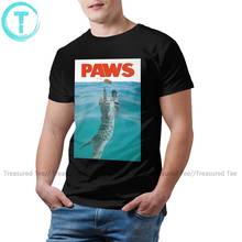 Paw T Shirt Paws Jaws Cat Parody T-Shirt Awesome Graphic Tee Shirt Man Cotton Streetwear Short Sleeves Tshirt 2024 - buy cheap