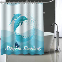 Cortina de baño de poliéster con diseño personalizado de delfín, visillo de ducha impermeable, bricolaje, pantalla impresa, gran oferta 2024 - compra barato