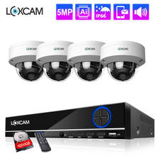 Loxcam-sistema de câmeras de segurança, h.265, 8 canais, 4k, poe, nvr, 48v, à prova de vandalismo, ia, gravação de áudio, kit de câmera ip, hdmi, onvif 2024 - compre barato