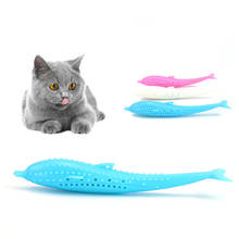 Soft Silicone Mint Fish Cat Toy Catnip Pet Toy Clean Teeth Toothbrush Chew Cats Toys Fish Shaped Interactive cat Supplies 2024 - buy cheap