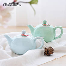 CHANSHOVA Chinese fresh style Cyan Porcelain teapot 200ml Fish  Ceramic tea pot Home office creative tea set Handmade product 2024 - buy cheap