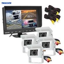 SMALUCK 9" Split Quad Display Rear View Monitor Car Monitor + 4 x CCD IR Night Vision Rear View Car Camera for Car Truck Bus 2024 - buy cheap