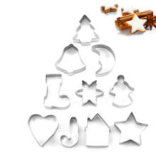 10Pcs Christmas Cookie Cutter Stainless Steel Cut Candy Biscuit Mold Cooking Tools Christmas Cutters Bake Mold Christmas Decor 2024 - buy cheap