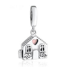 S925 Silver Pendant DIY Jewelry Perfect Home Dangle Charm fit Lady Bracelet Bangle Girl Gift Pale Pink Enamel 2024 - buy cheap