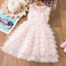 Elegant Lace Ball Gown Mesh Tutu Dress Baby Girls Clothes Flower Princess Wedding Dresses Kids Dresses for Girls Party Costume 2024 - buy cheap