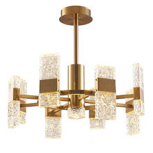 Candelabro de cristal dorado de diseño nórdico, luces LED para vestíbulo, AC110V, 220v, lustre, lámpara de dormitorio 2024 - compra barato