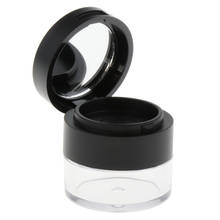 3G Mini Empty Makeup Loose Powder Case Travel Round Plastic Blush Glitters Container Jar Box with Sifter & Mirror Black 2024 - buy cheap