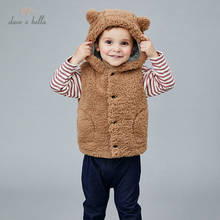 Colete sem mangas infantil db14900, casaco de inverno com bolsos e botões para crianças 2024 - compre barato