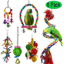 6pcs/lot Pet Bird Hanging Bell  Parrot Love Bird Finches Brids Toy Hanging Parrot Toy Bird Cage Swing Toys 2024 - buy cheap