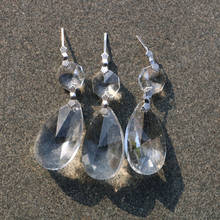 10 pçs/lote lâmpada lustre de cristal prismas parte vidro pera forma pingentes pendurado suncatcher prata bowtie 2024 - compre barato