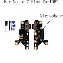 USB-кабель для зарядки, док-станция, гибкий кабель для Nokia 7 Plus, 7 +, USB-порт для зарядки с микрофоном для Nokia7 Plus, запчасти для ремонта 2024 - купить недорого