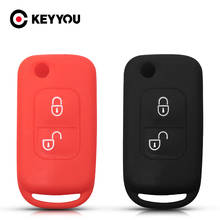 KEYYOU-funda de silicona para mando de coche, accesorio plegable con 2 botones para Mercedes Benz E113 A C E S W168 W202 W203, 30x 2024 - compra barato