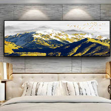 Cuadro de pájaro dorado Natural abstracto, Paisaje, pintura en lienzo, carteles e impresiones, imagen artística de pared para sala de estar 2024 - compra barato