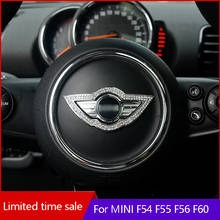 3d volante adesivo strass decoração para bmw mini cooper s f54 f55 f56 f57 f60 clubman acessórios interiores do carro 2024 - compre barato
