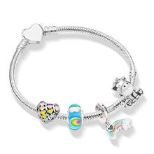 Pulsera de plata de ley 100% para mujer, brazalete de fantasía Dream Park ZT0153, adornos de cadena, conjunto de regalo Original, selección de joyería, novedad, 925 2024 - compra barato