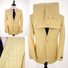 Mens Suits 2020 Handsome Two-Button Pinstripe Groom Suit Custom Made Slim Fit 2 Pieces Set Wedding Tuxedos Best Man Jacket Pants 2024 - buy cheap