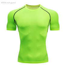 Compression shirt Men rashgarda MMA Short  Fitness T-shirt Summer casual Top Bodybuilding T-shirt Quick dry Workout clothing 4XL 2024 - buy cheap