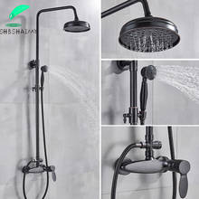 SHBSHAIMY Black Bathroom Shower Mixer Faucet Wall Mount Brass Shower Set with Hand Shower Height Adjustable Taps 2024 - buy cheap