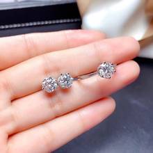 New  Moissan Diamond 925 Silver Elegant Luxury High-end Design Ring Earring Set 2024 - buy cheap