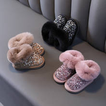 Girls Snow Boots Baby Cotton Shoes Winter Plus Velvet To Keep Warm 1 -3 Years Old Infants Toddlers Rhinestone Cotton Short Boots 2024 - compre barato