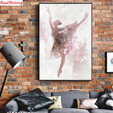 5d diy pintura diamante ponto de cruz quadrado completo bordado balé menina imagem para decoração do quarto h2326 2024 - compre barato