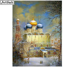 5d Diy Diamond Painting Castle Church Snow Full Square Diamond Cross Stitch Landscape Diamond Mosaic Handmade Crafts 2024 - buy cheap