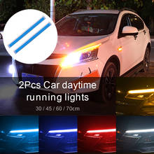 2pcs Car Daytime Running Lights Sequential LED Strip 12V Turn Signal Indicator Light Waterproof Car Styling Docoration Headlight 2024 - buy cheap