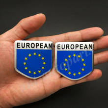 2x EU European Union Flag Shield Car Emblem Badge Motorcycle Sticker Fairing 2024 - buy cheap