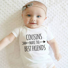 Baby Bodysuit Summer Fashion Toddler Infant Baby Boy Girl Cotton Jumpsuit Cousins Make the Best Friends Print Baby Onesie 2024 - buy cheap