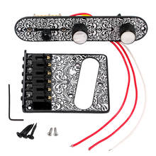 Puente de cargador superior de 6 sillín con placa de Control, tornillos, llave para guitarra Telecaster, negro 2024 - compra barato